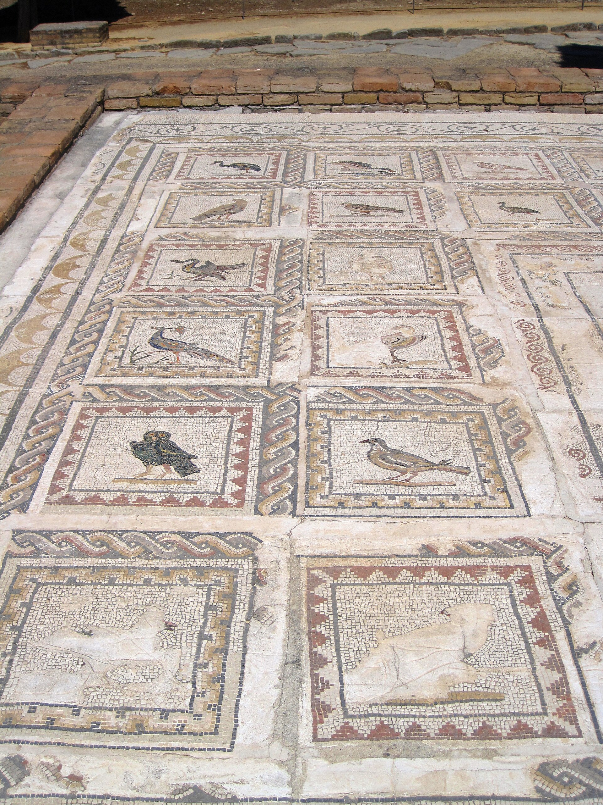 Bird mosaic from a Roman house at Italica