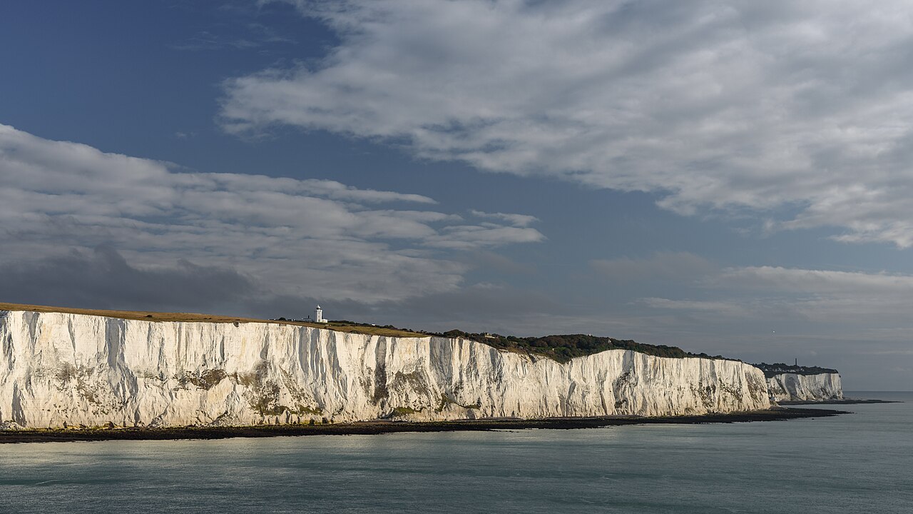 The White Cliffs of Dover above the English Channel